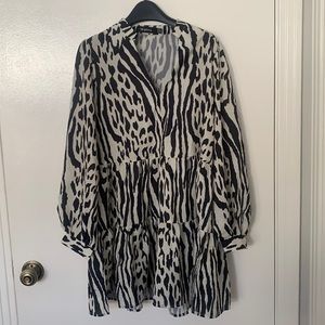 Zebra Printed Silk Dress